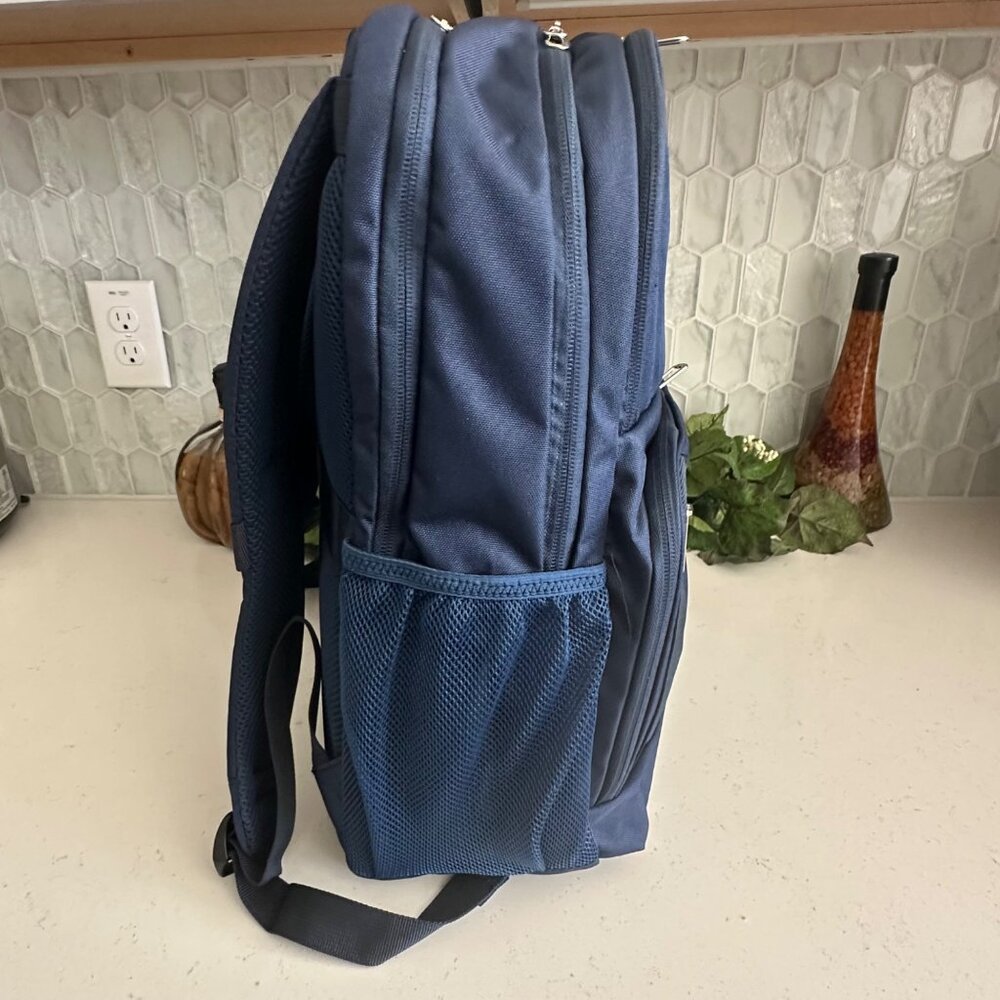 Bella Russo Navy Blue Backpack With Multiple Pockets & Mesh Side Compartments Fo - Picture 8 of 9